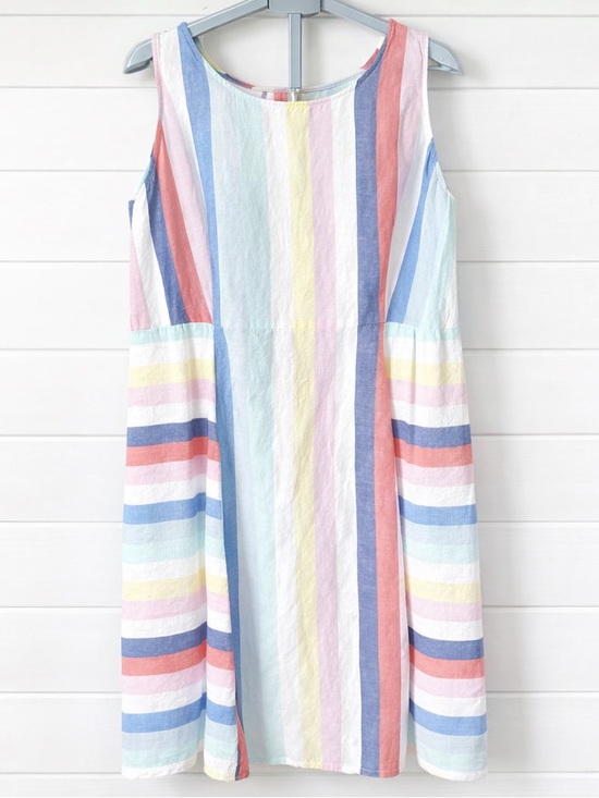 Joules Dresses & Skirts - Women's Pastel Stripe Sleeveless Dress - Size 14